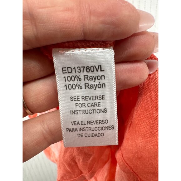 En Creme Mini Dress Sz S Tasseled Orange Tie-Dye Embroidered Boho Flirty Beachy - Picture 5 of 11